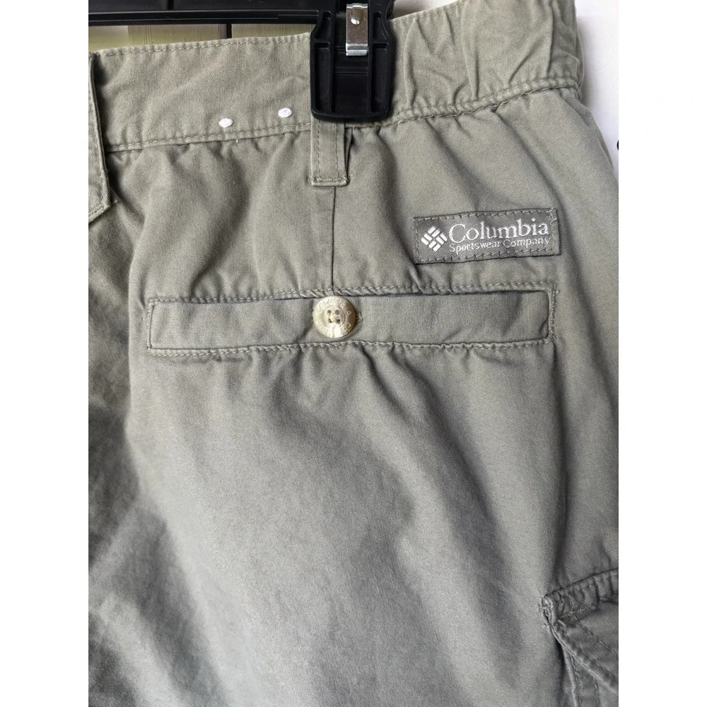 Columbia Cargo Shorts Khaki‎ Chino Light Green Men's Casual 36 Cotton